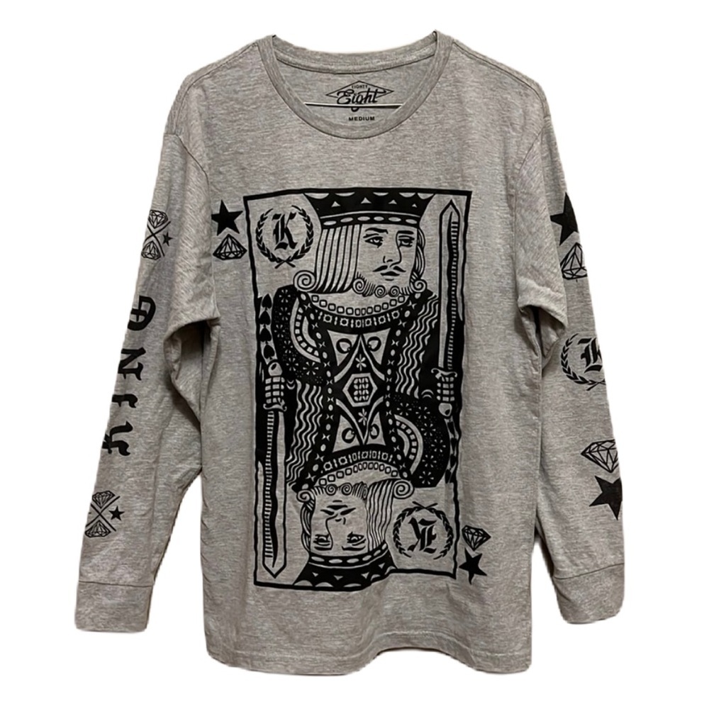 UNISEX EIGHTY EIGHT Tee, Long Sleeve, Heather Gray, Medium